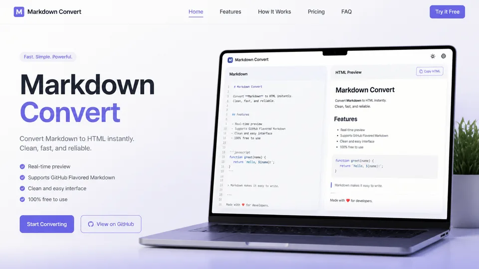 a markdown convert web